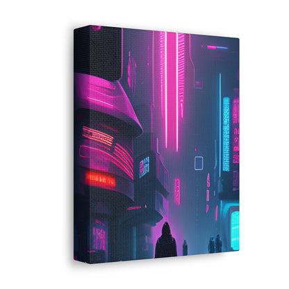 Into the Future (Black) Satin Canvas, Stretched