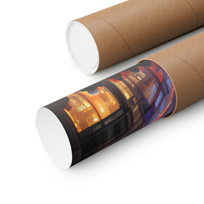 High Street Shoppers Futuristic Matte Vertical Posters