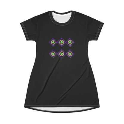 Galaxy T-Shirt Dress (AOP) black