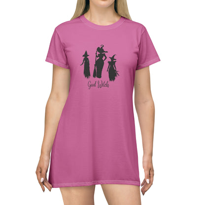Good Witch T-Shirt Dress (AOP) light pink