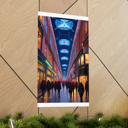 High Street Shoppers Futuristic Matte Vertical Posters