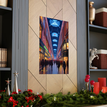 High Street Shoppers Futuristic Matte Vertical Posters