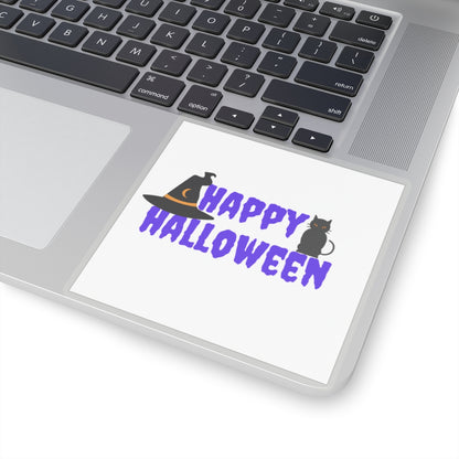 Happy Halloween Black Cat Stickers