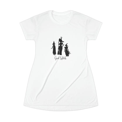 Good Witch T-Shirt Dress (AOP) white