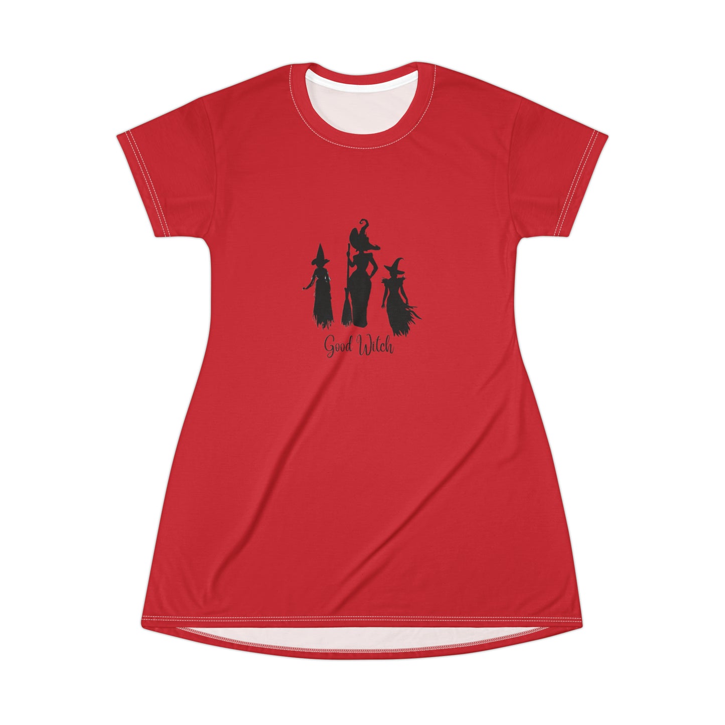 Good Witch T-Shirt Dress (AOP) red