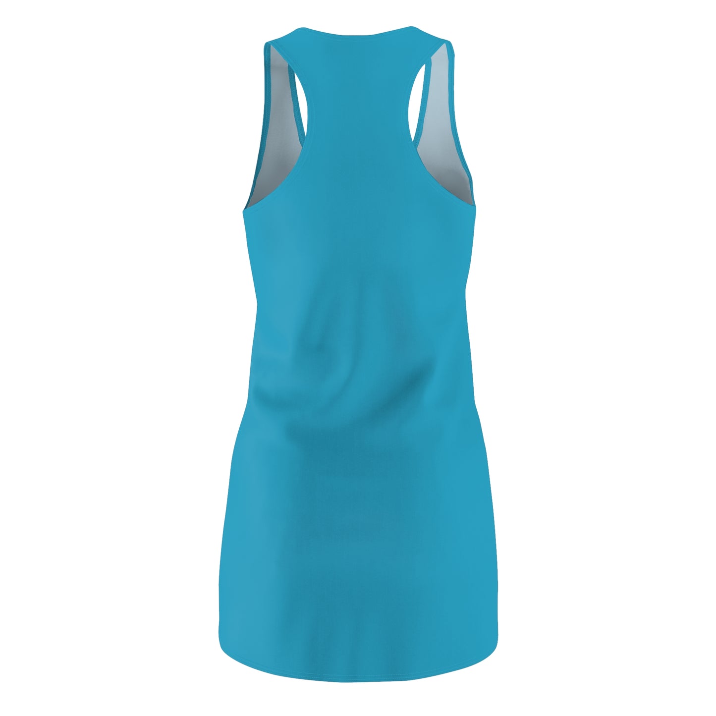 Women's Snowflake Trio Sparkle Design on Turquoise Cut & Sew Racerback Dress (AOP)