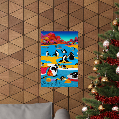 Penguin City Matte Vertical Posters