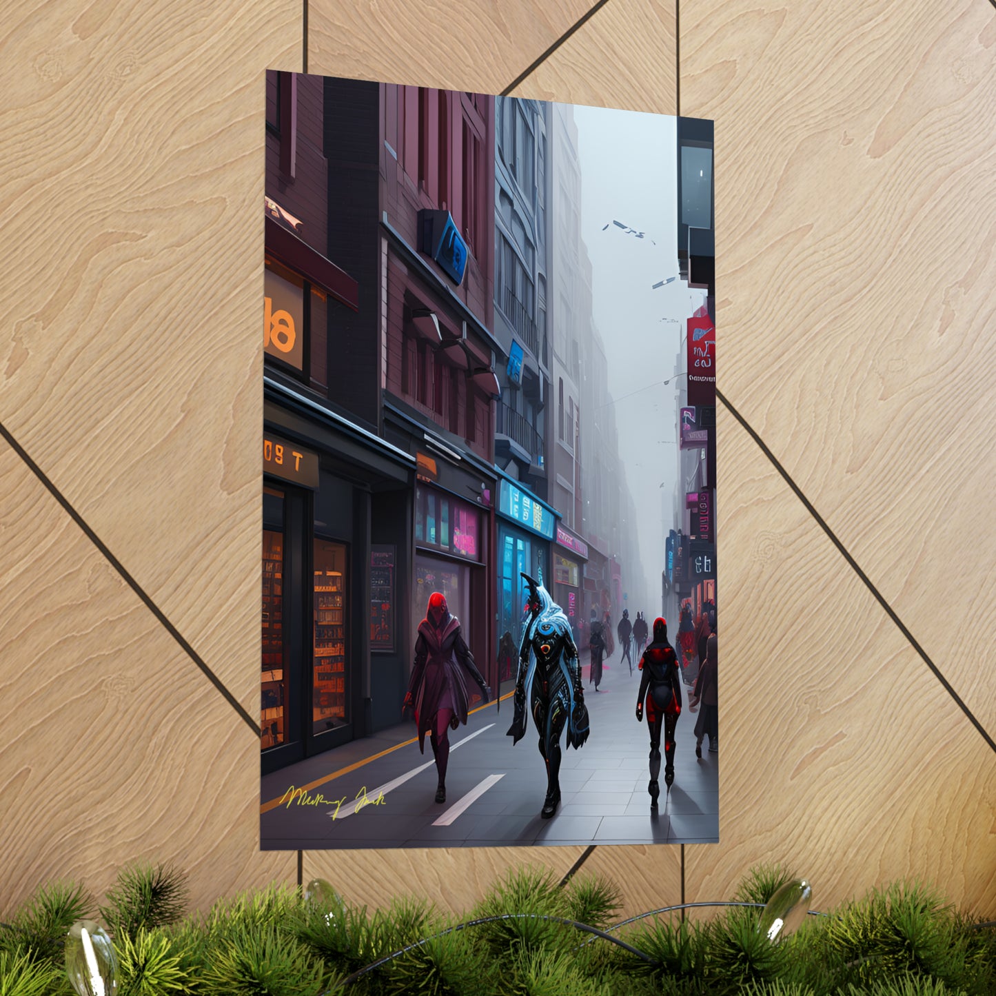 High Street into the Future Matte Vertical Posters