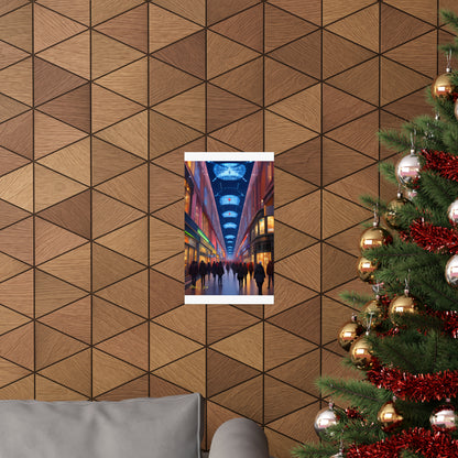 High Street Shoppers Futuristic Matte Vertical Posters