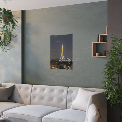 Merry Christmas Eiffel Future Satin Poster (210gsm)