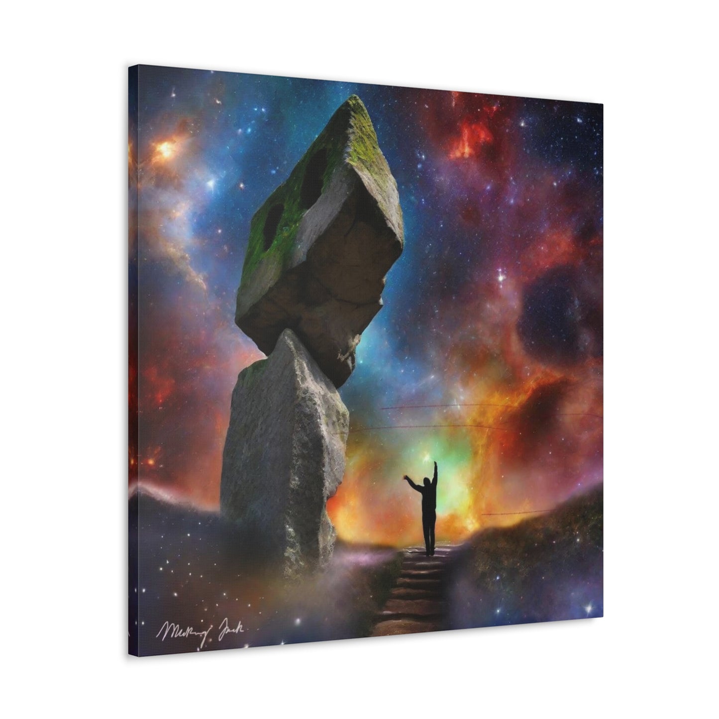 Peaceful Starry Medieval Stone Canvas Gallery Wraps