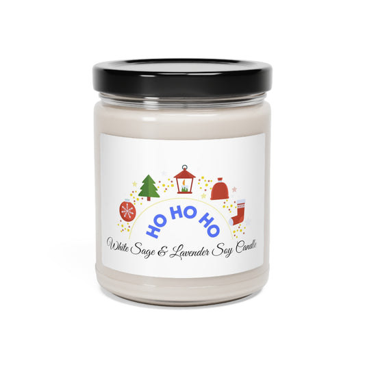 White Sage & Lavender Scented Soy Candle, 9oz