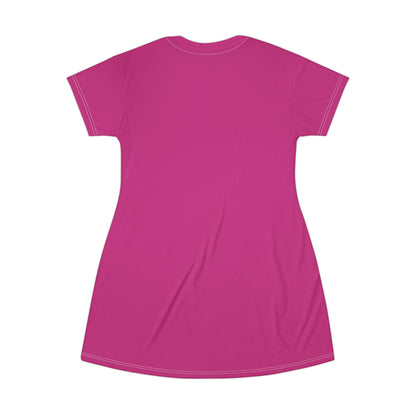 Galaxy T-Shirt Dress (AOP) pink