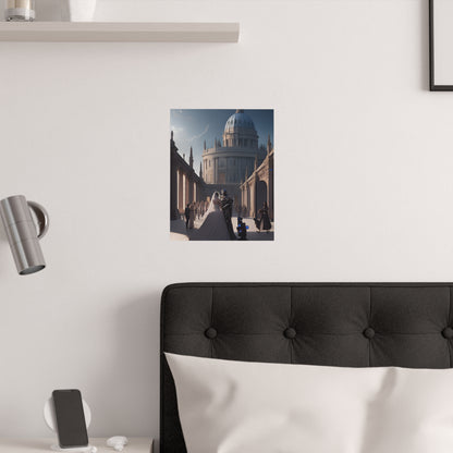 Cathedral Wedding Futuristic Satin Poster (210gsm)
