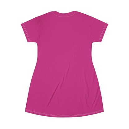Good Witch T-Shirt Dress (AOP) dark pink