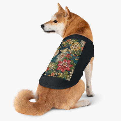 Pet Tank Top Japanese Flower Design 2
