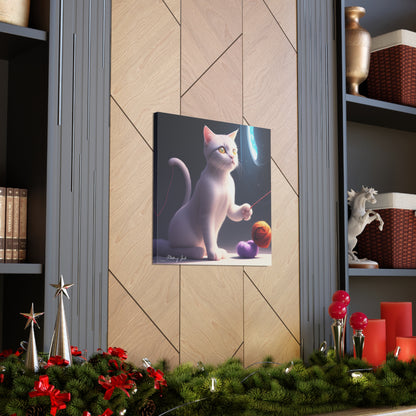 Playful Kitten and Wool Canvas Gallery Wraps