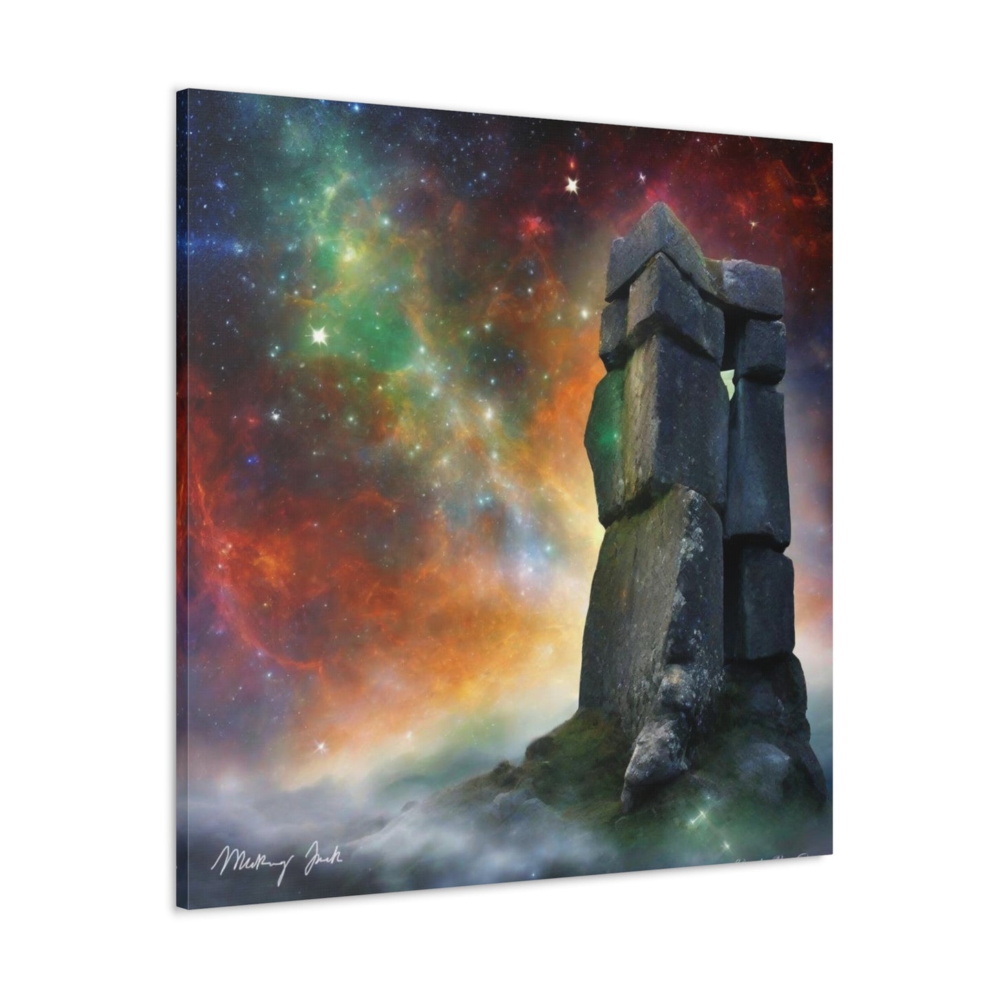 Medieval Stone at Night Canvas Gallery Wraps