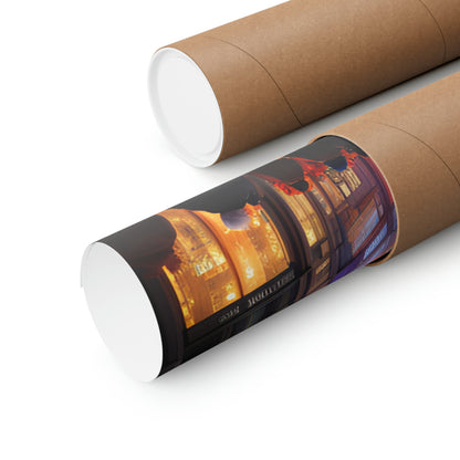 High Street Shoppers Futuristic Matte Vertical Posters