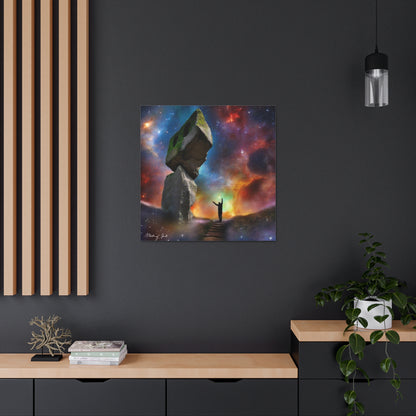 Peaceful Starry Medieval Stone Canvas Gallery Wraps