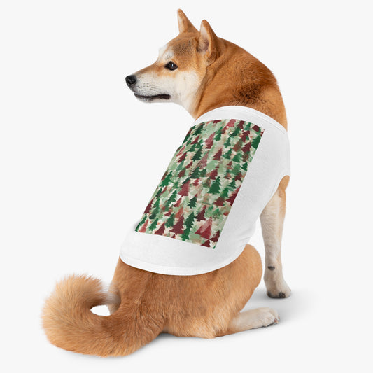 Pet Tank Top Christmas Tree Forest