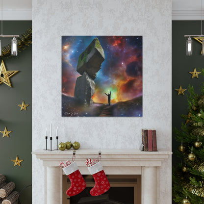 Peaceful Starry Medieval Stone Canvas Gallery Wraps