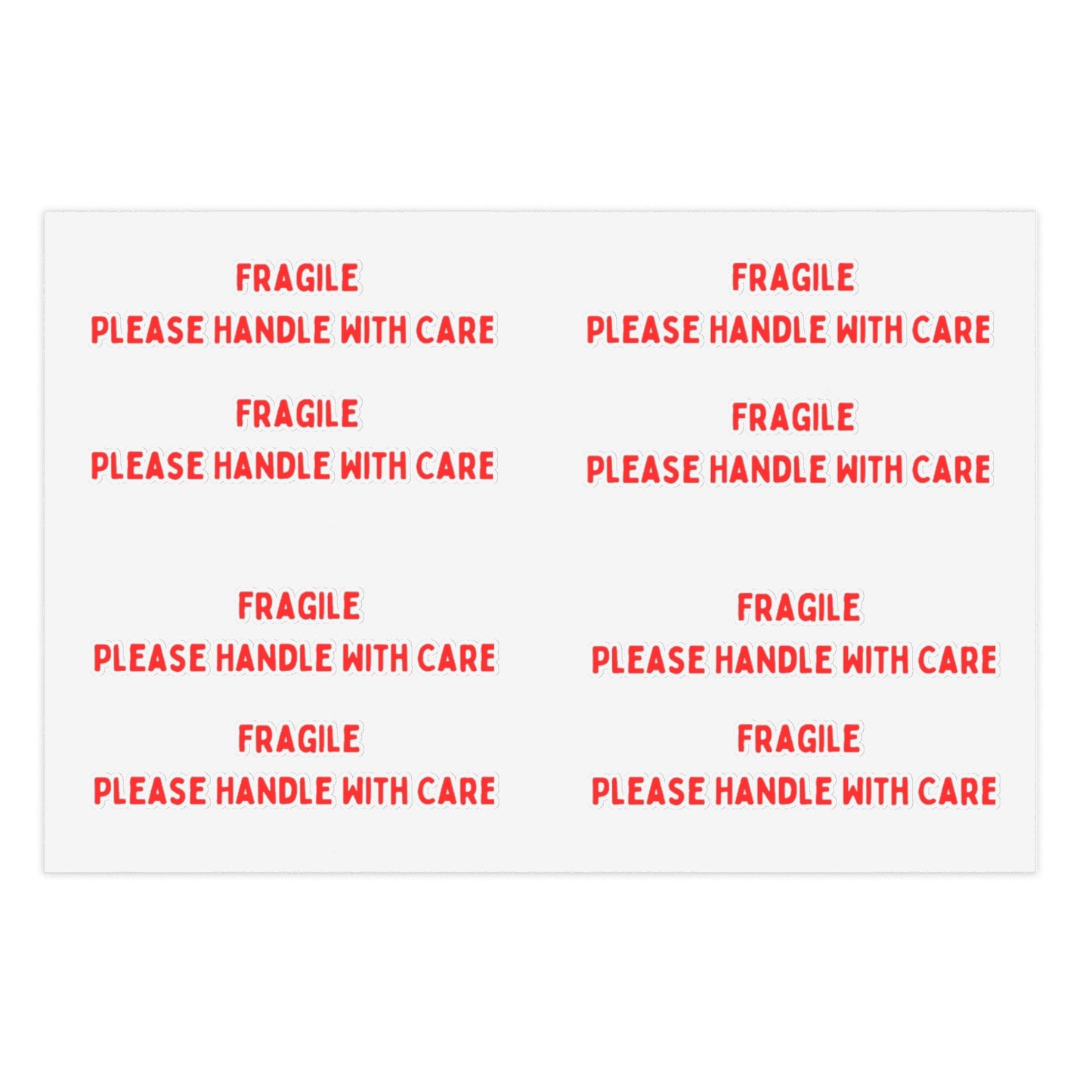 Fragile Sticker Sheets (8 stickers per 11x8.5 sheet)
