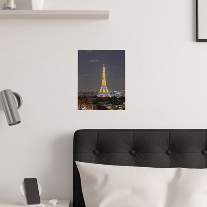 Merry Christmas Eiffel Future Satin Poster (210gsm)