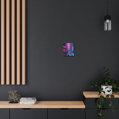 Into the Future (Black) Satin Canvas, Stretched