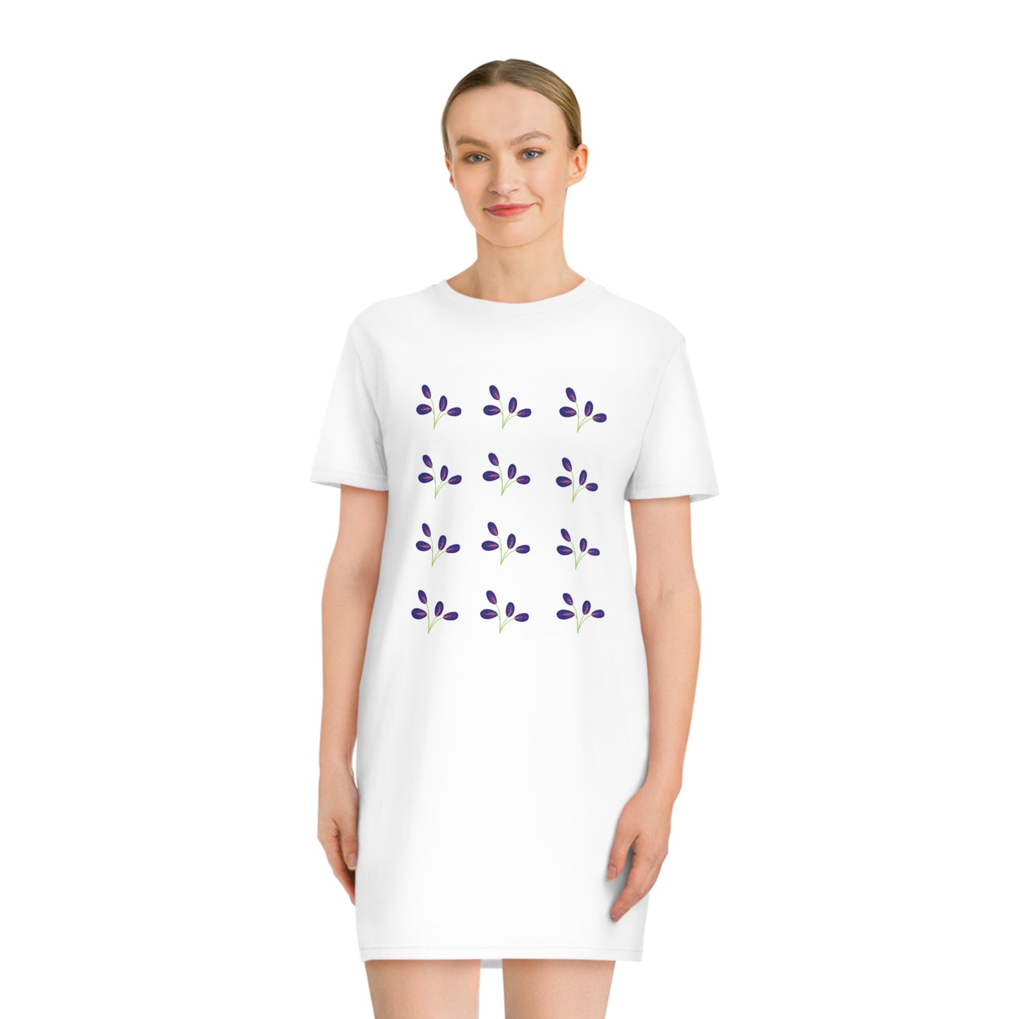 Spinner Purple Leaf T-Shirt Dress