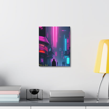 Into the Future (Black) Satin Canvas, Stretched
