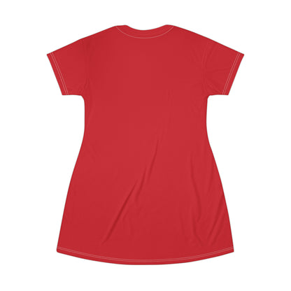 Good Witch T-Shirt Dress (AOP) red