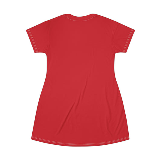 Good Witch T-Shirt Dress (AOP) red