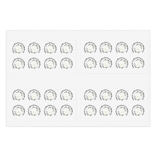 Merry Christmas & Happy New Year Stickers (32 stickers per 11x8.5 size sheet)