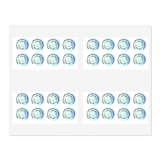 Merry Christmas & Happy New Year Stickers blue trim (32 stickers per 11x8.5 size sheet)