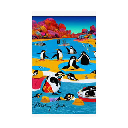 Penguin City Matte Vertical Posters