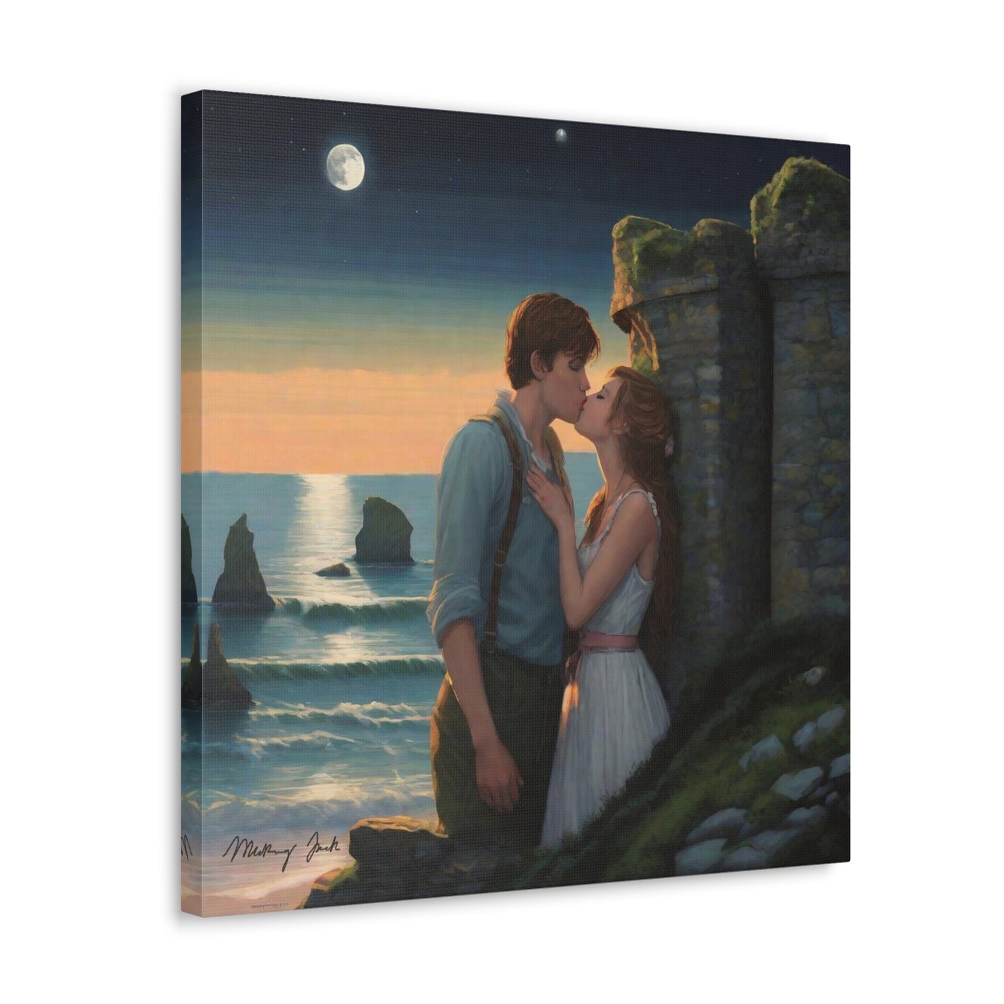 Kiss by the Castle Wall Canvas Gallery Wraps