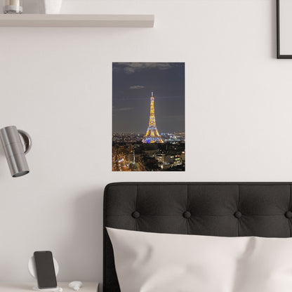 Merry Christmas Eiffel Future Satin Poster (210gsm)