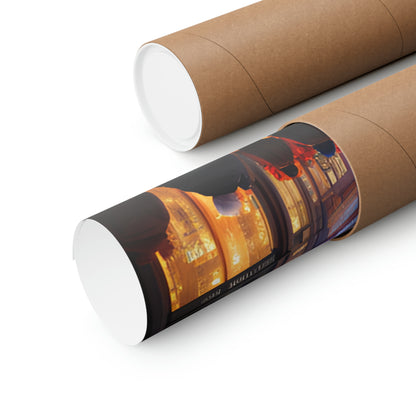 High Street Shoppers Futuristic Matte Vertical Posters