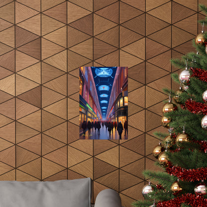 High Street Shoppers Futuristic Matte Vertical Posters