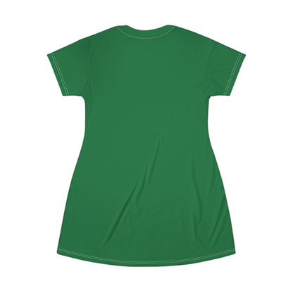 Good Witch T-Shirt Dress (AOP) dark green