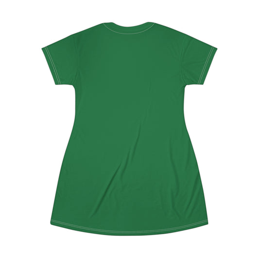 Good Witch T-Shirt Dress (AOP) dark green