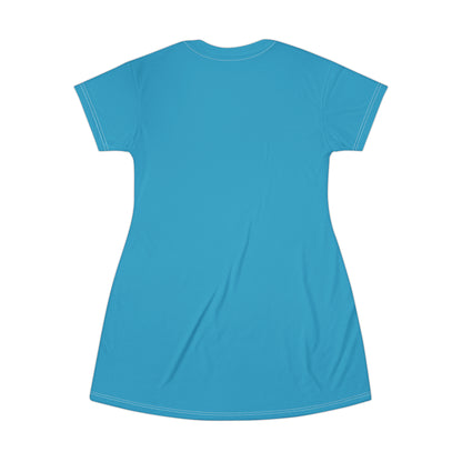 Good Witch T-Shirt Dress (AOP) turquoise