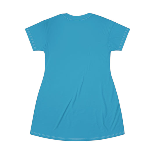 Good Witch T-Shirt Dress (AOP) turquoise
