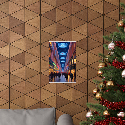 High Street Shoppers Futuristic Matte Vertical Posters