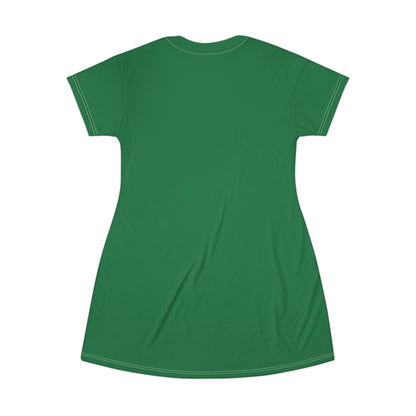 Good Witch T-Shirt Dress (AOP) dark green