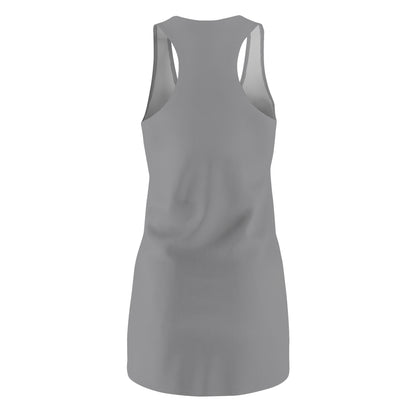 Women's Snowflake Trio Sparkle Design on Grey Cut & Sew Racerback Dress (AOP)