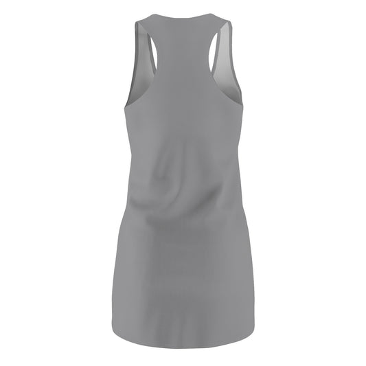 Women's Snowflake Trio Sparkle Design on Grey Cut & Sew Racerback Dress (AOP)