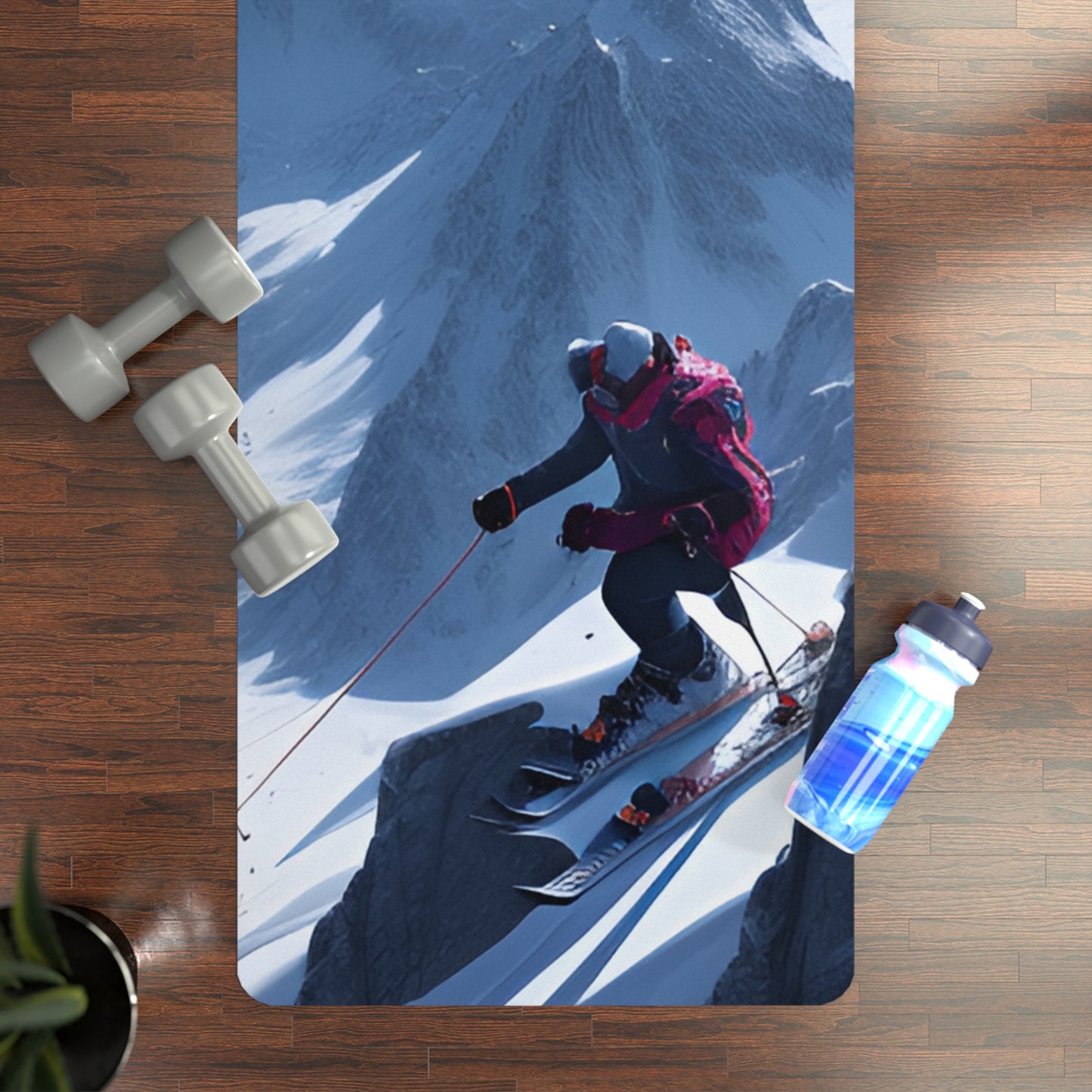 Mountain Ski Rubber Yoga Mat