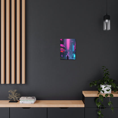 Into the Future (Black) Satin Canvas, Stretched